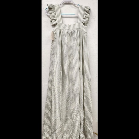 NWT. Women Stripe Ruffle Midi Summer Dress - Picture 2 of 2